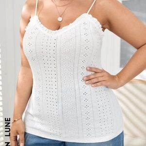 Eyelet frill trim cami